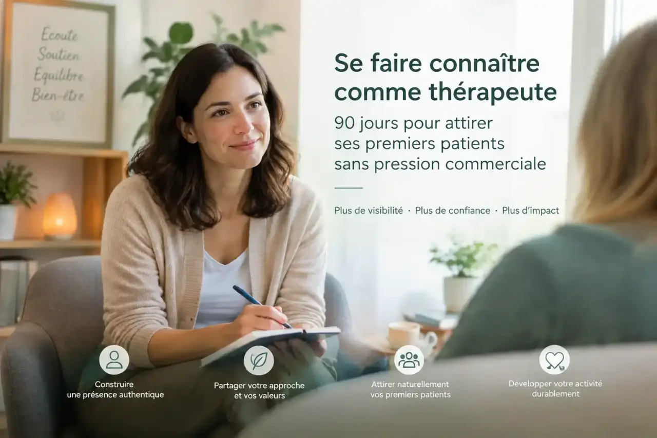 Se faire connaître comme thérapeute : 90 jours pour attirer ses premiers patients sans pression commerciale