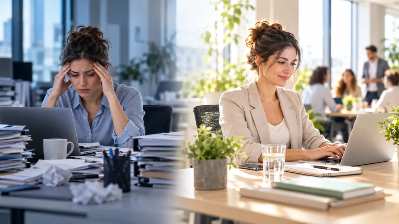 Espace de travail lumineux favorisant le calme et la concentration