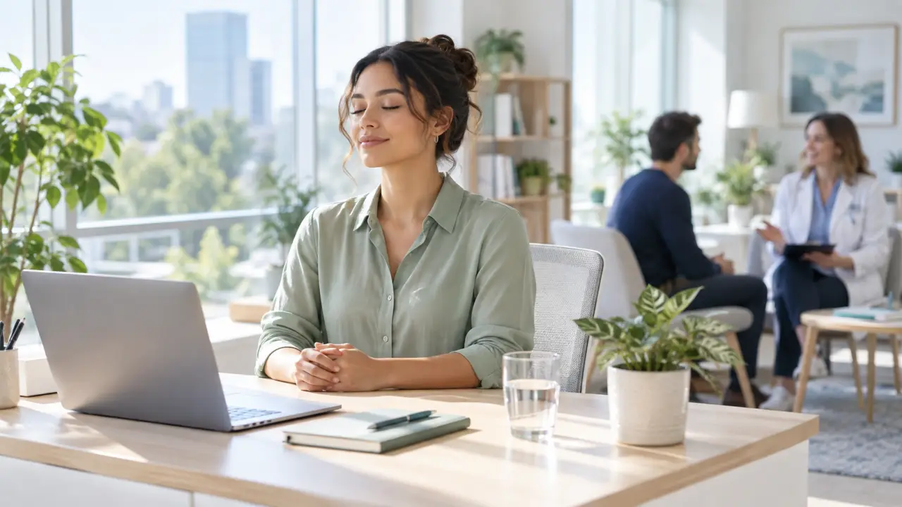 Espace de travail lumineux favorisant la prévention du burnout